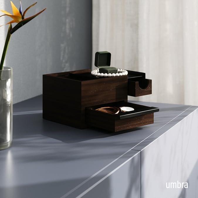 Mini Stowit Jewelry Box - Walnut/Black