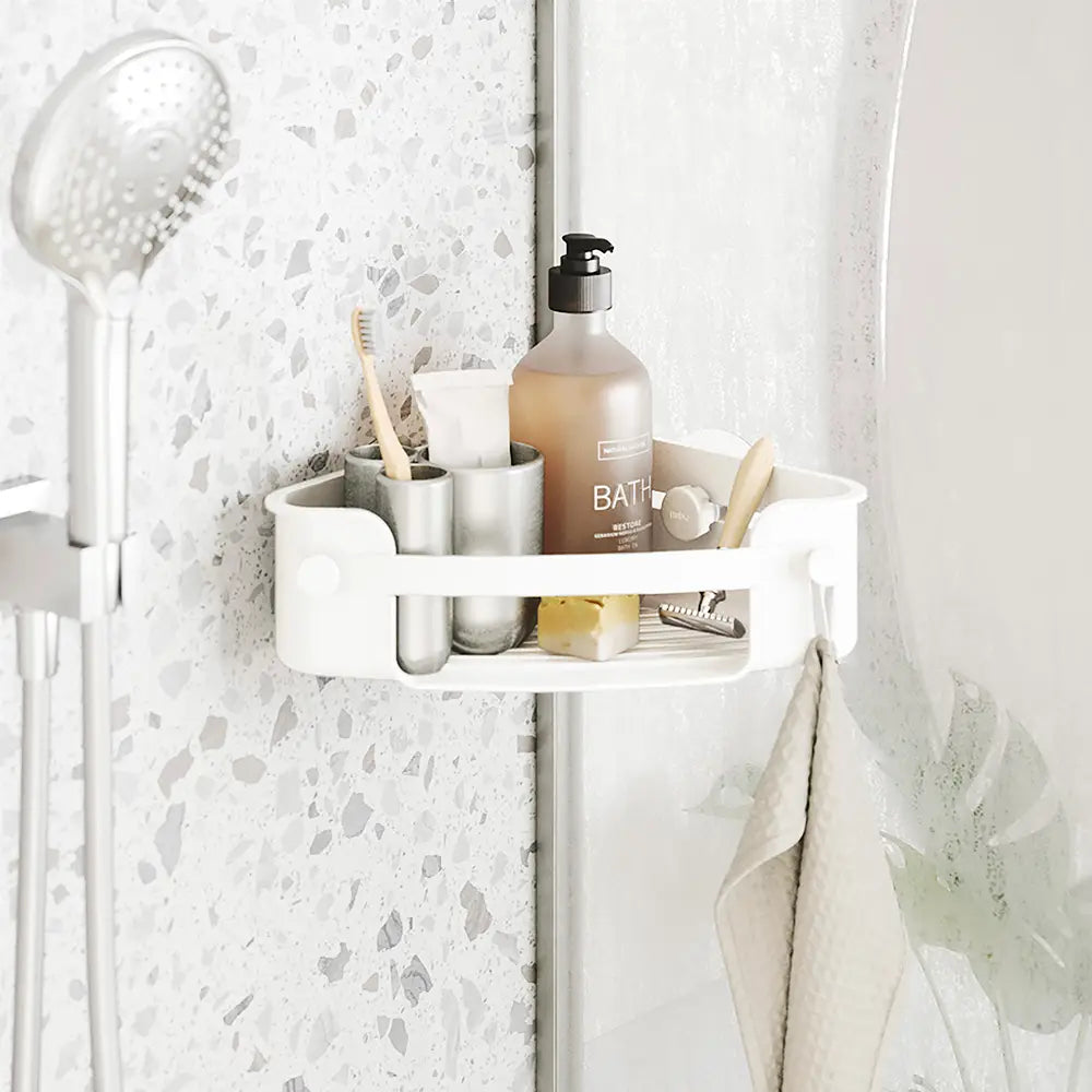 Flex Adhesive Corner Bin - White