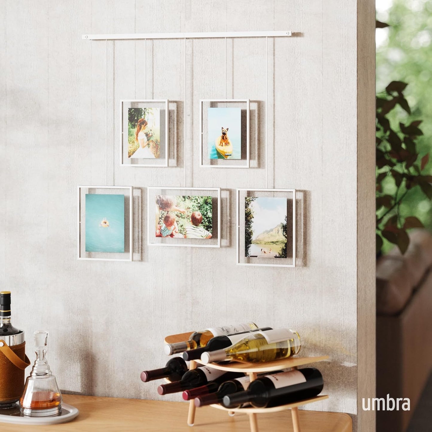 Exhibit Photo Display (5 Photos) - White