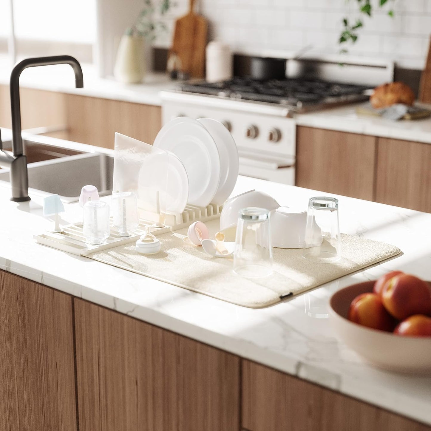 Udry Peg Drying Rack with Mat - Linen