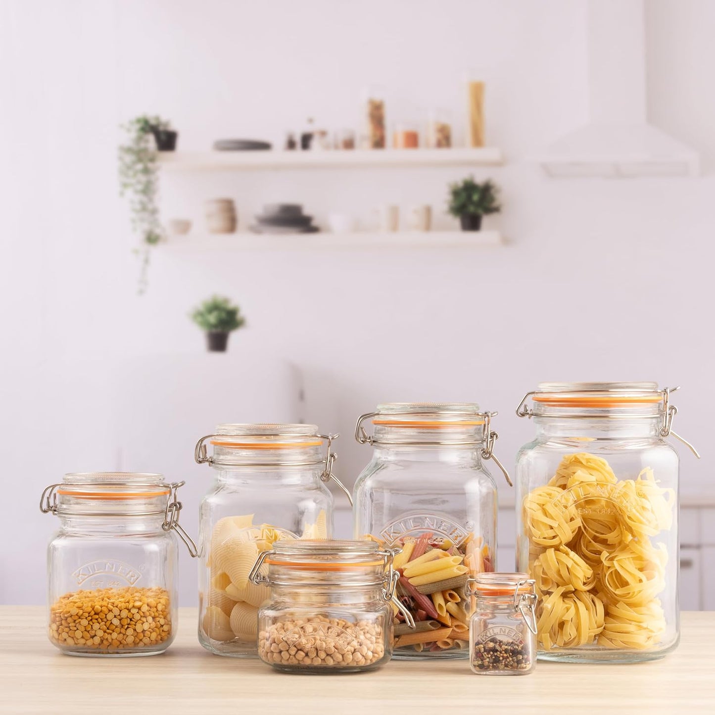 Clip Top Square Jar, 0.5L