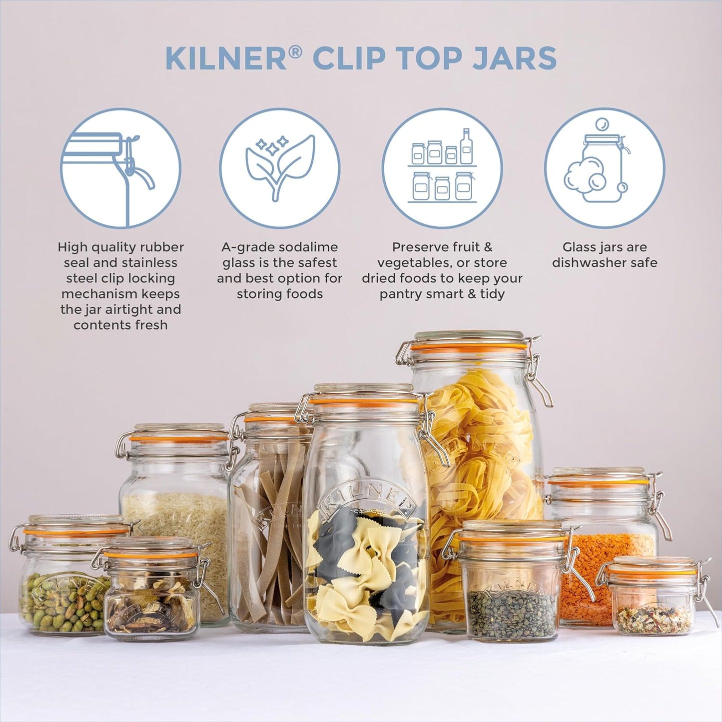 Clip Top Round Jar, 0.125L