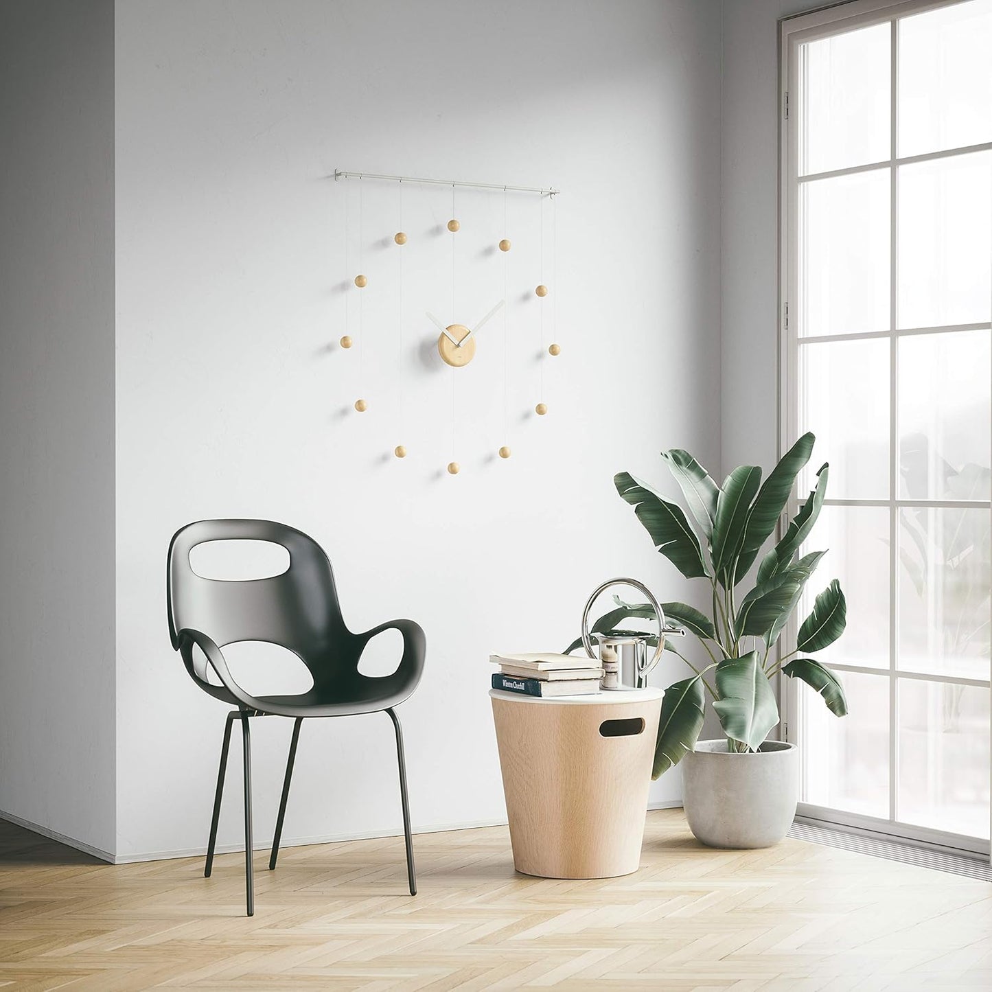 Hangtime Clock - White/Natural