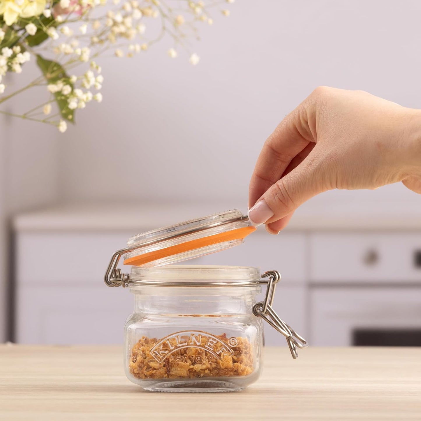 Clip Top Square Jar, 0.25L