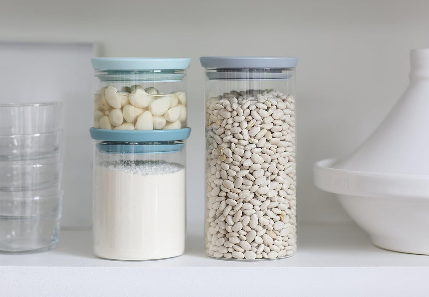 Stackable Glass Jars Set of 3