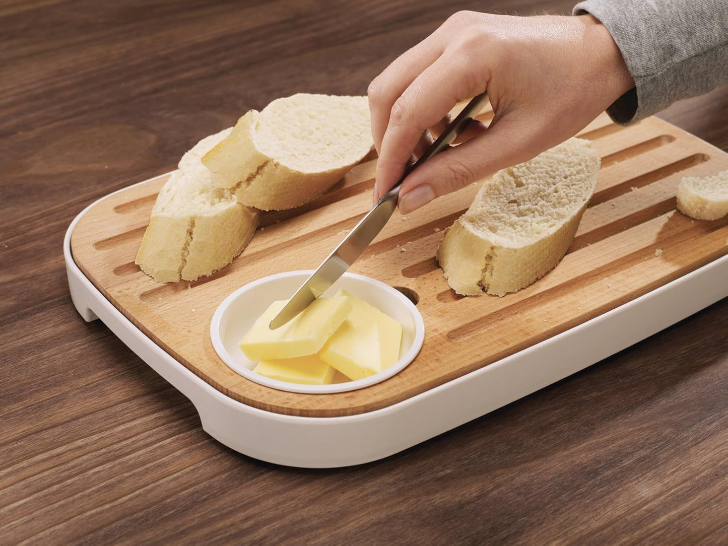 Slice&Serve Bread & Cheese Board Set - White