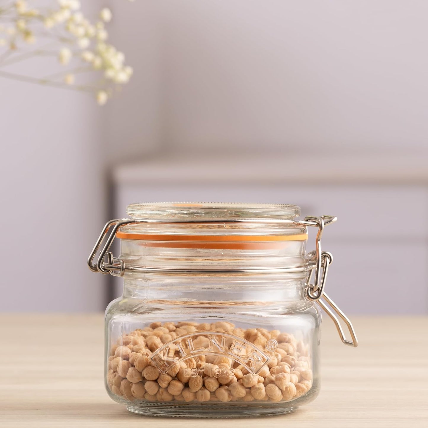 Clip Top Square Jar, 0.5L