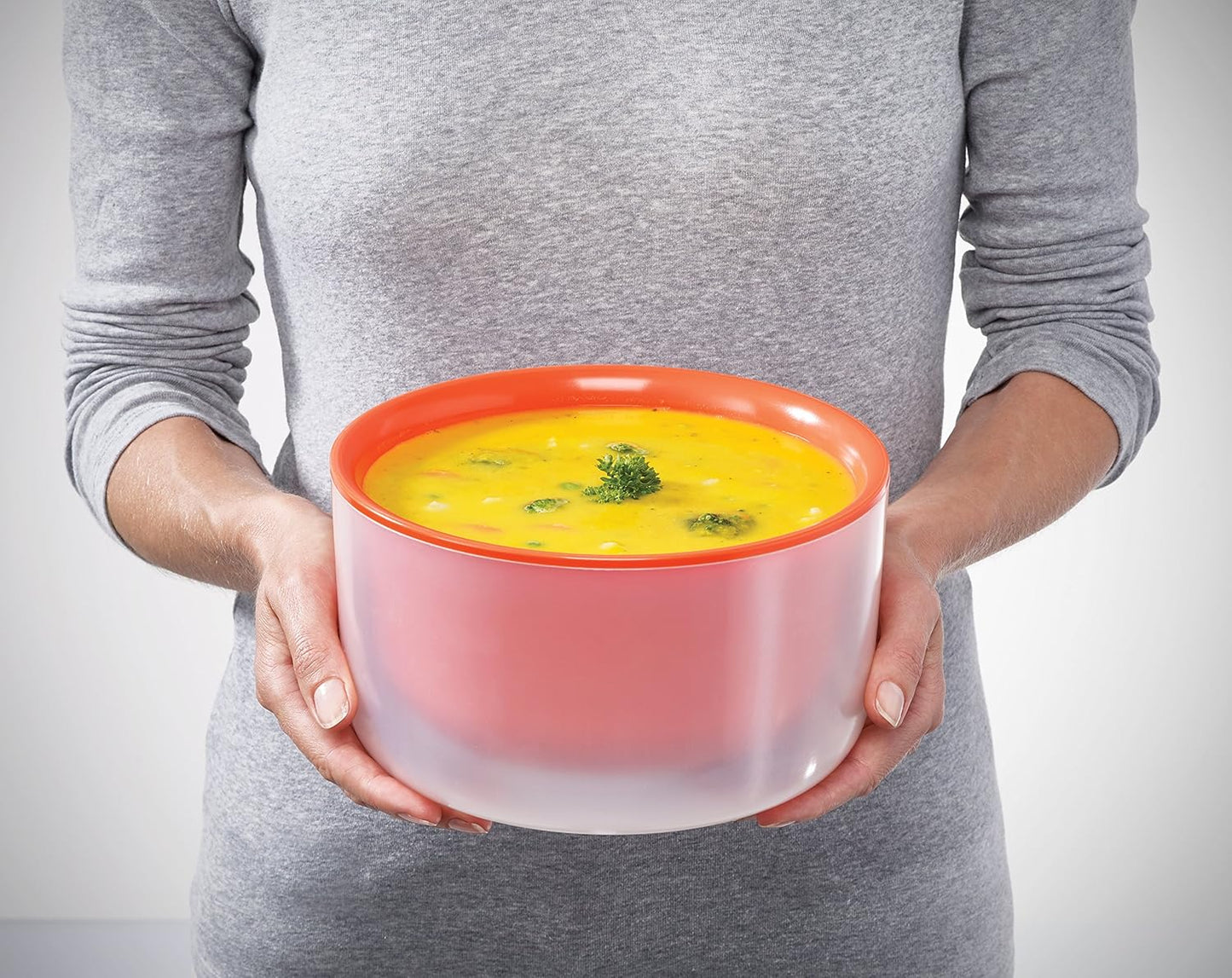 M-Cuisine Cool Touch Microwave Bowl (Set of 3) - Orange
