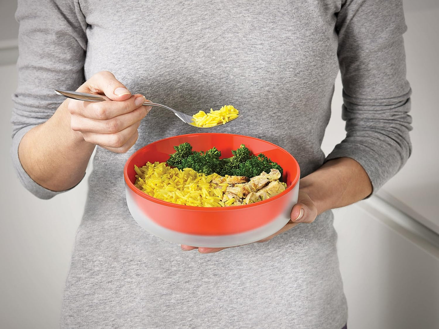 M-Cuisine Cool Touch Microwave Bowl (Set of 3) - Orange