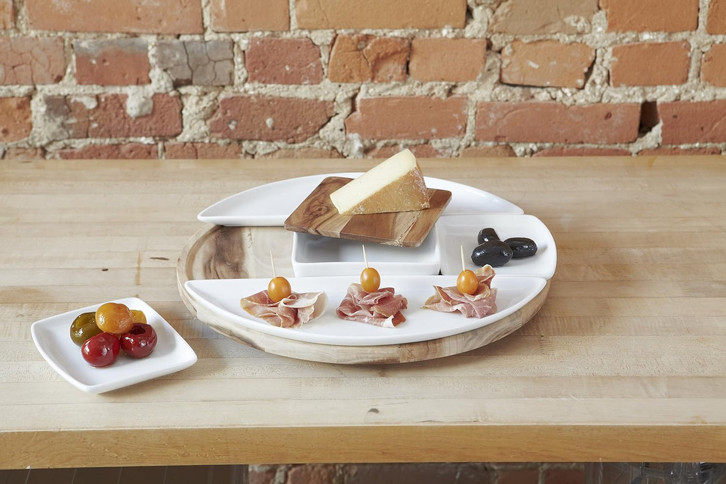Spun Lazy Susan - White/Natural