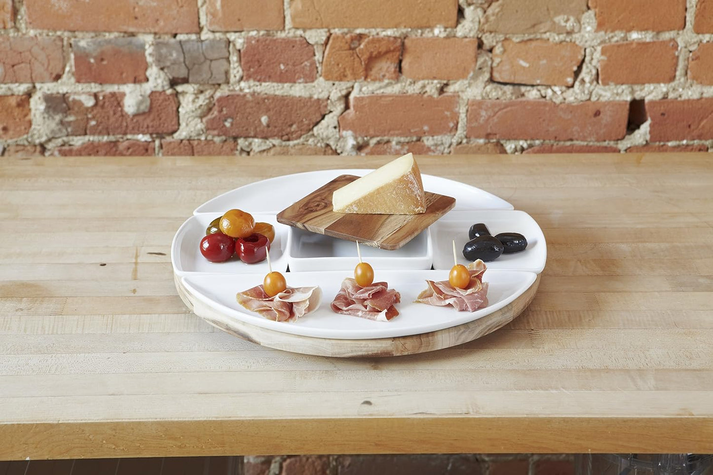 Spun Lazy Susan - White/Natural