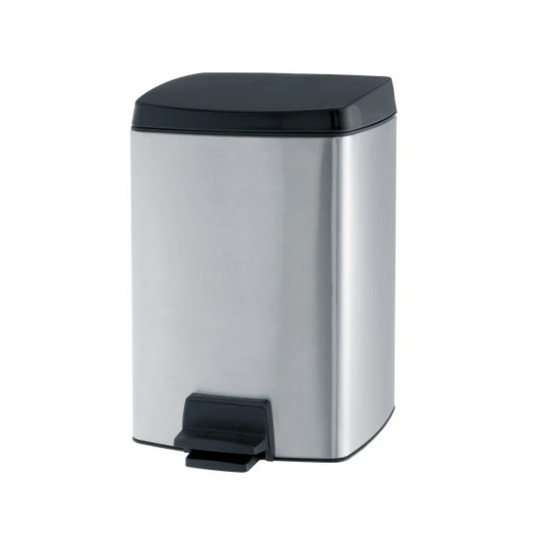 Pedal Bin Silent 10 Litre Rectangular - Matt Steel