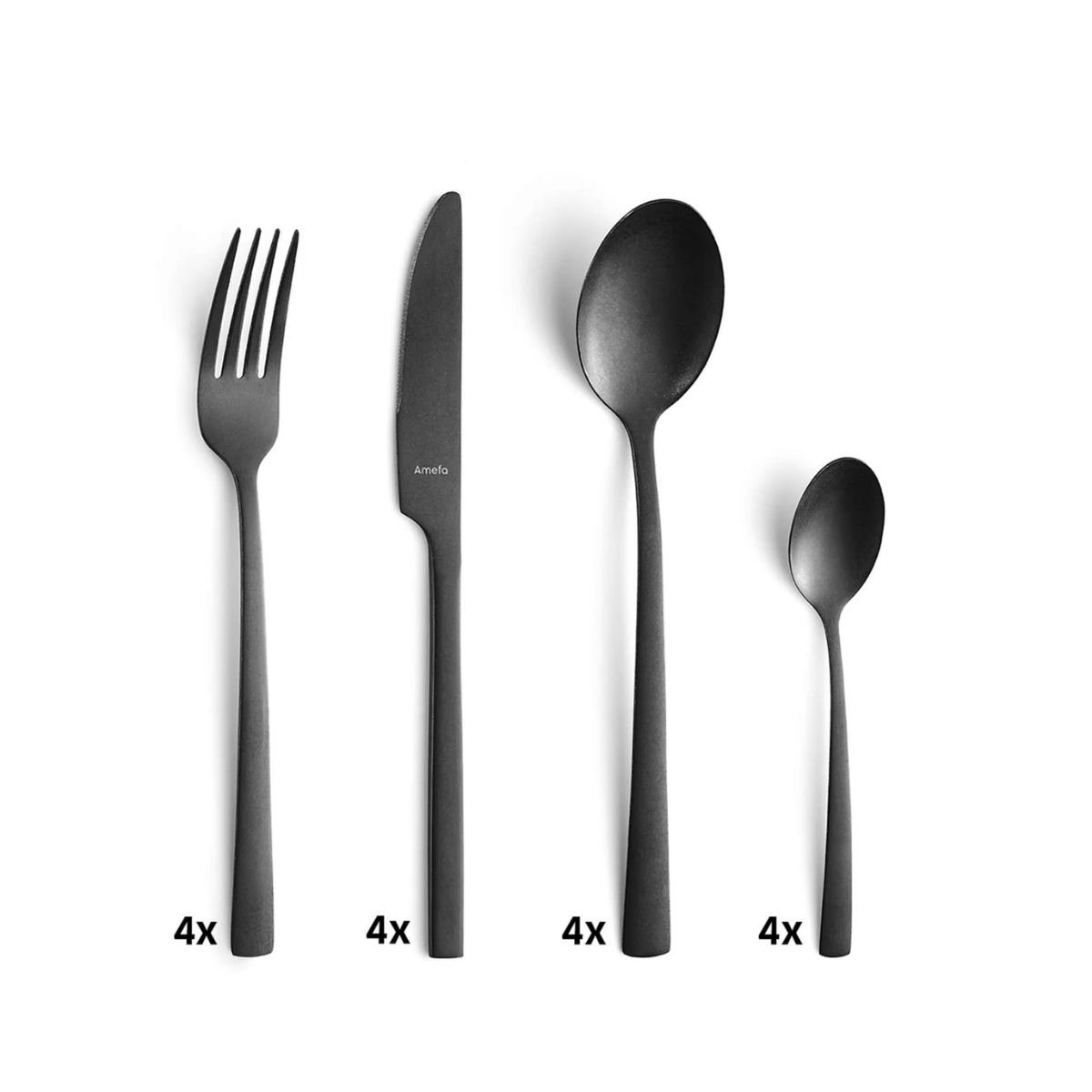 Manille (16 Pieces Cutlery Set) - Black
