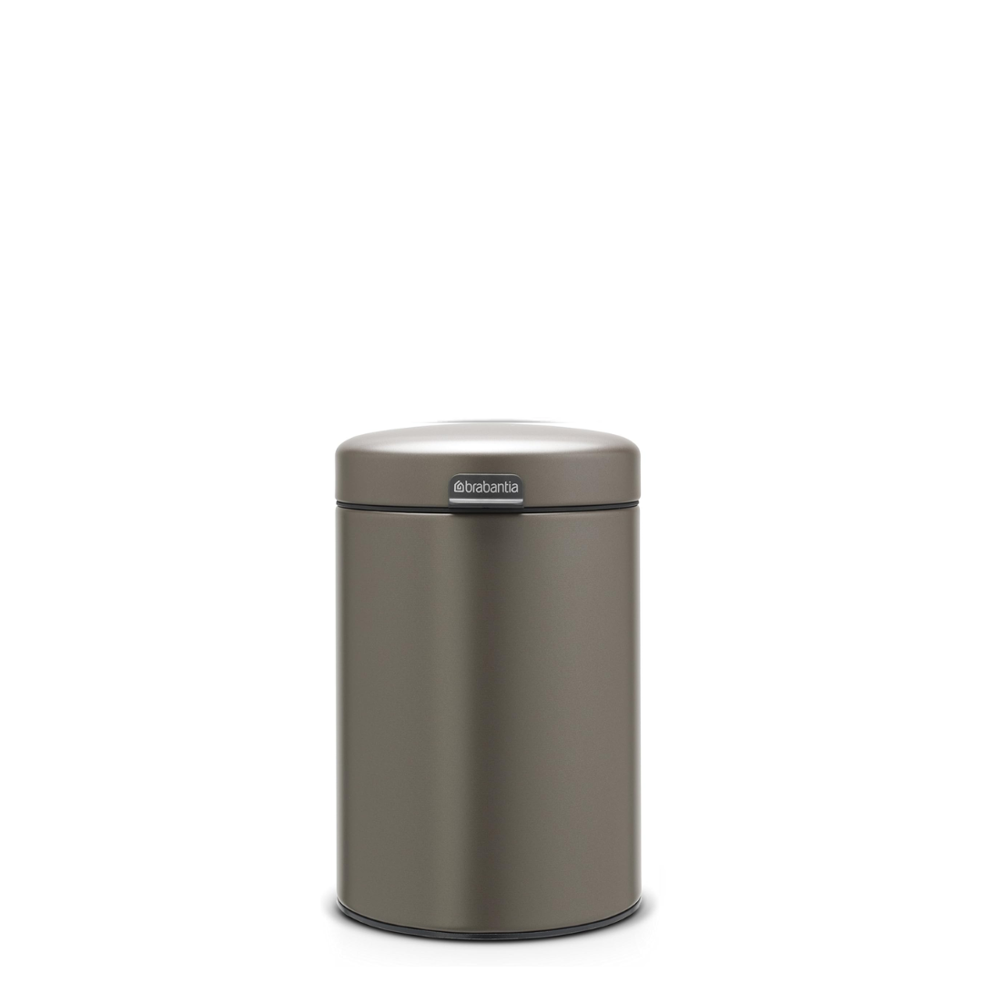 NewIcon Wall Mounted Bin Silent 3 Litre - Platinum