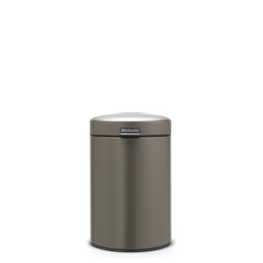 NewIcon Wall Mounted Bin Silent 3 Litre - Platinum
