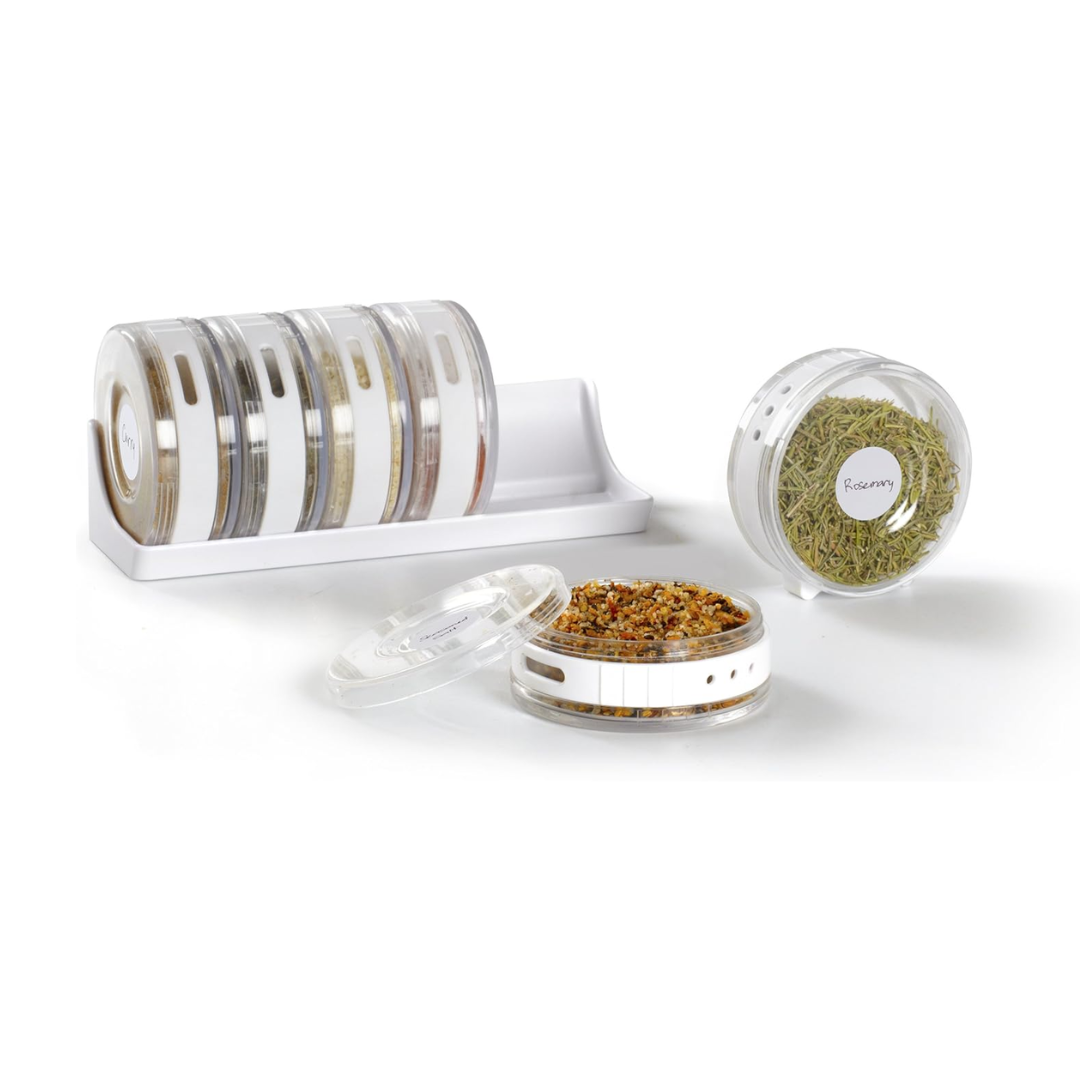 Cylindra Spice Rack - White/Clear