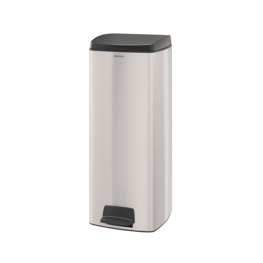 Pedal Bin Silent Rectangular 25 Litre - Matt Steel (Fingerprint Proof)