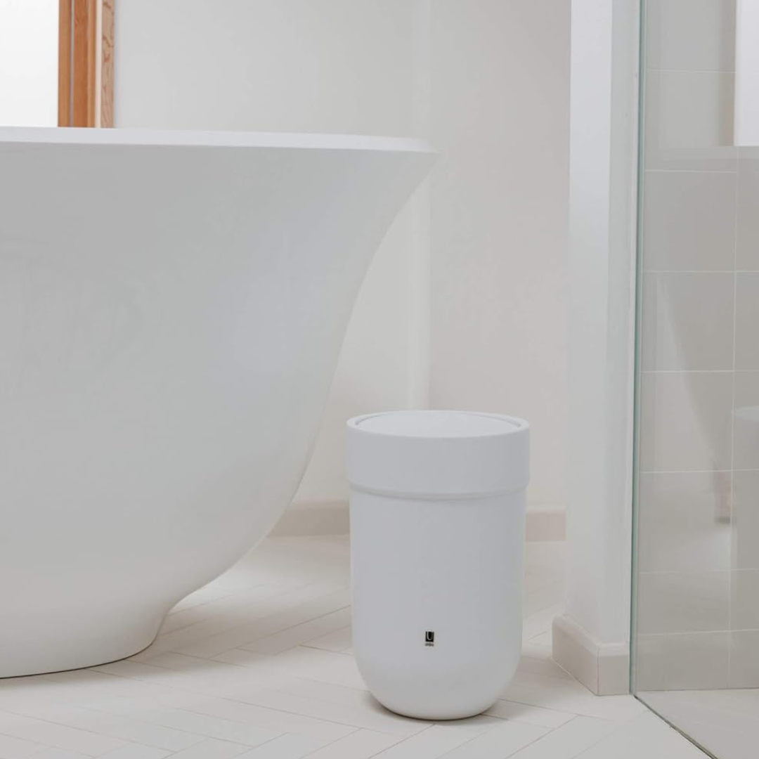 Touch Waste Can (with Lid) - White