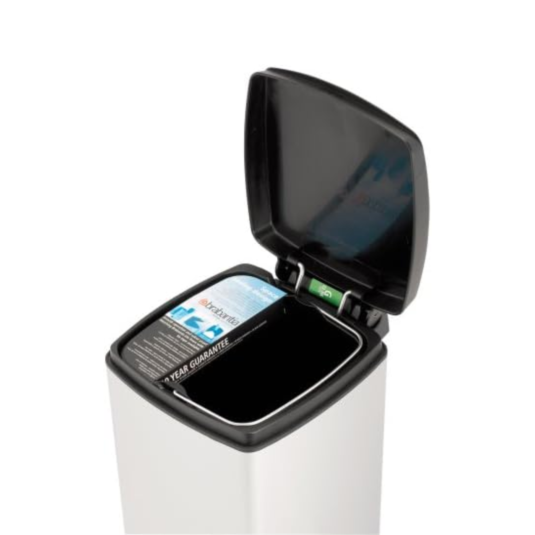 Pedal Bin Silent Rectangular 25 Litre - Brilliant Steel