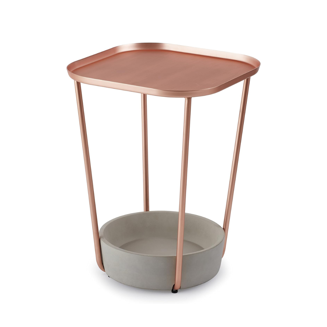 Tavalo Side Table - Concrete/Copper