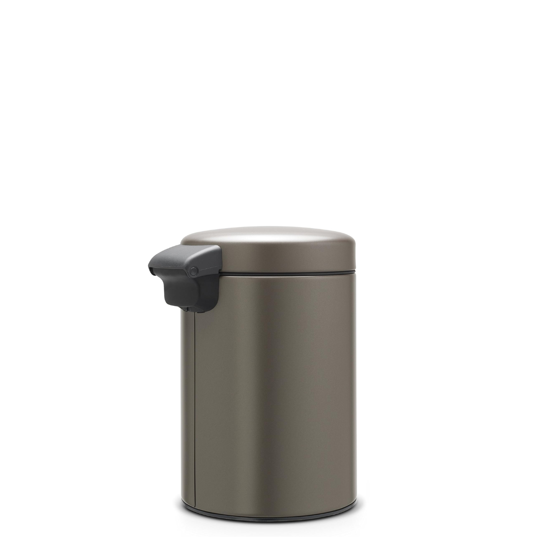NewIcon Wall Mounted Bin Silent 3 Litre - Platinum