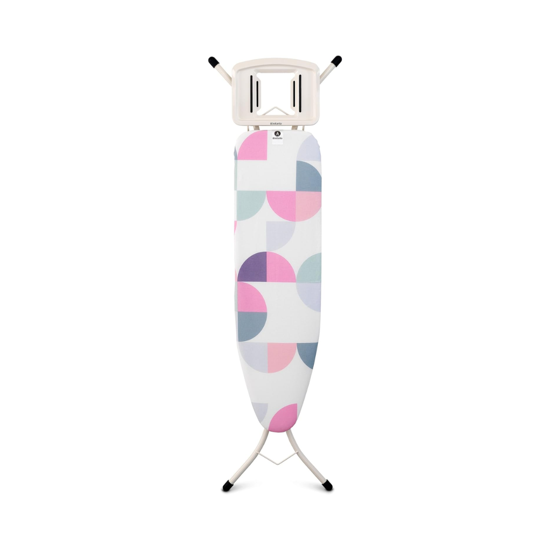 Ironing Board (A) 110X30cm, SSIR (Solid Steam Iron Rest) White Frame - Abstract Leaves