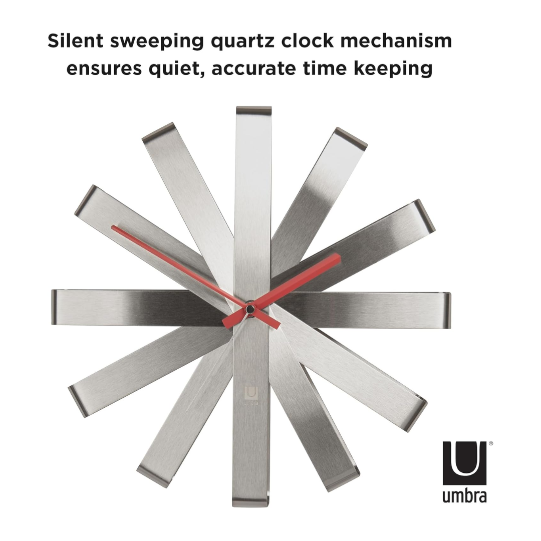 Ribbon Wall Clock 30cm - Steel