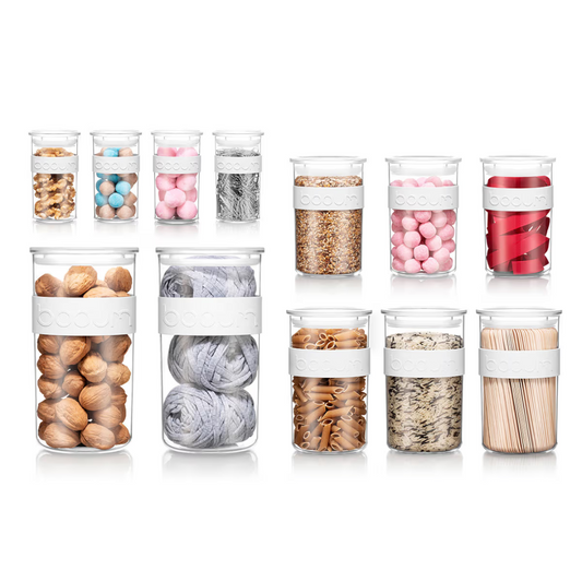 Presso Storage Jar Set (4 x 0.25L | 3 x 0.6L | 3 x 1.0L | 2 x 2.0L) - Shadow
