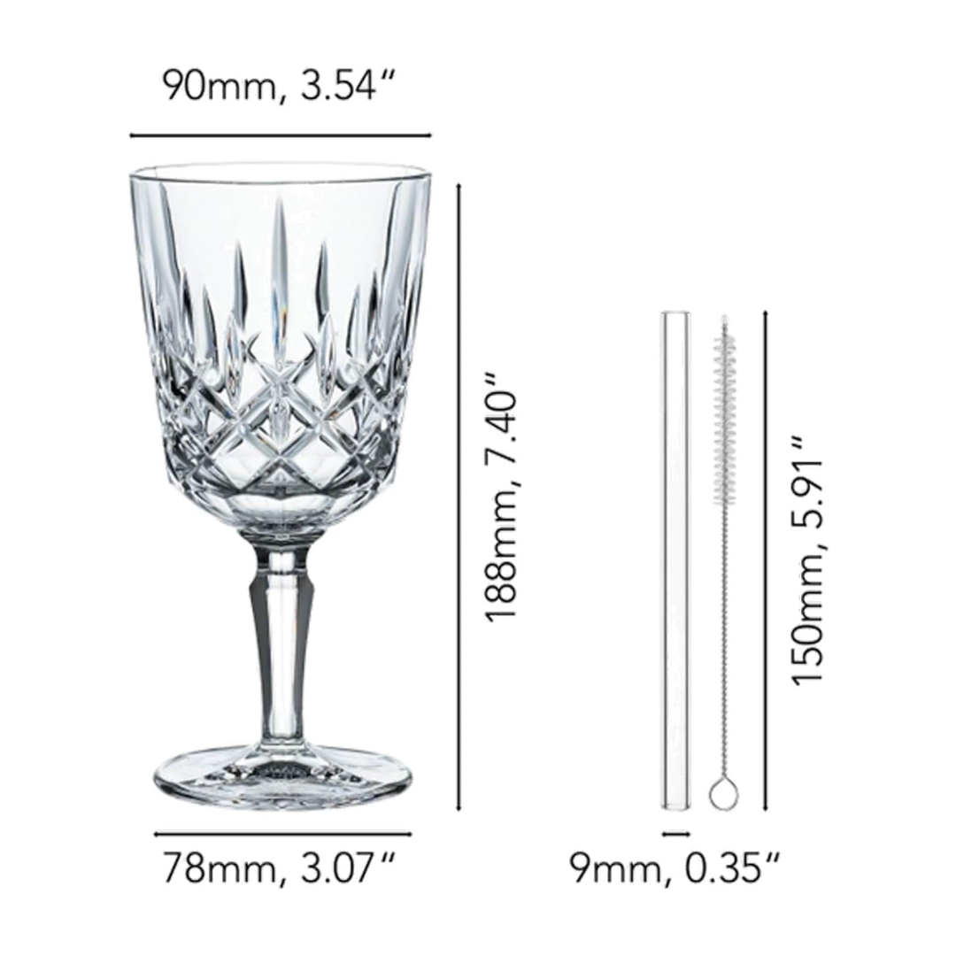 Noblesse Cocktail Wine Glass + 4 Straw 7605/6 (Set of 2)