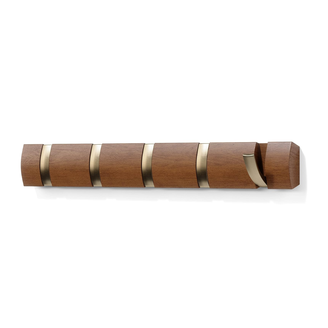Flip 5 Hook - Light Walnut/Warm Gold