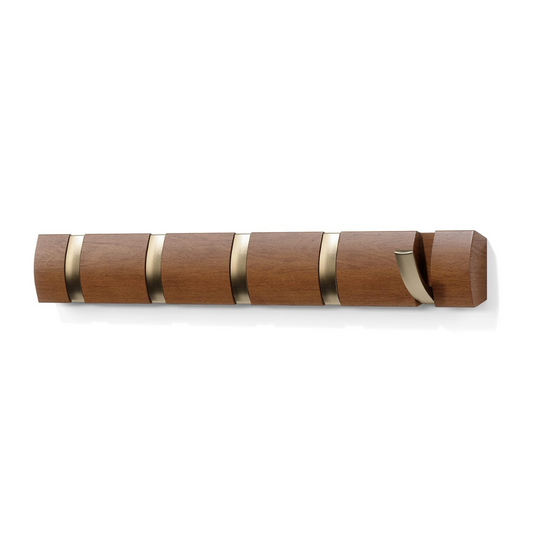 Flip 5 Hook - Light Walnut/Warm Gold
