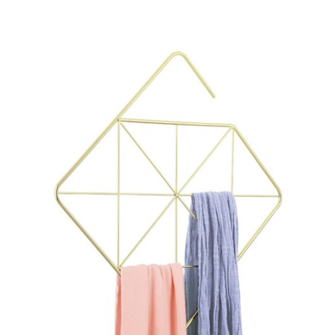 Pendant Scarf Hanger Square - Brass