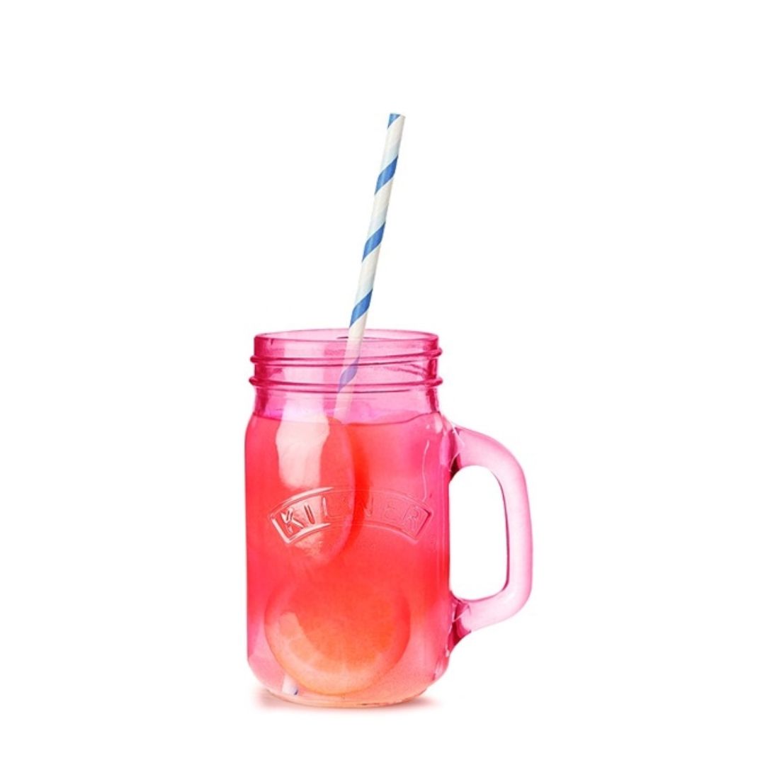 Colour Handled Jar, 0.5L - Pink