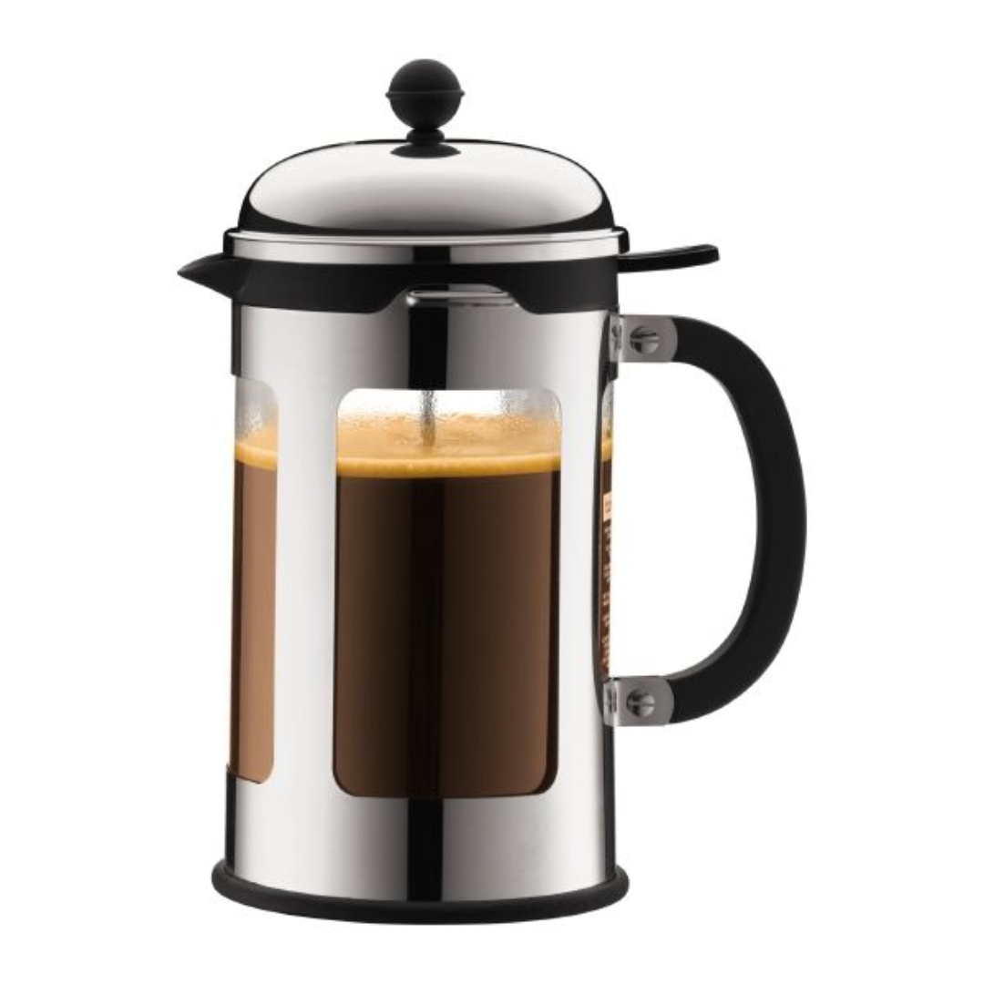 Chambord French Press Coffee Maker Stainless Steel 12-cup, 1.5L/51oz - Chrome