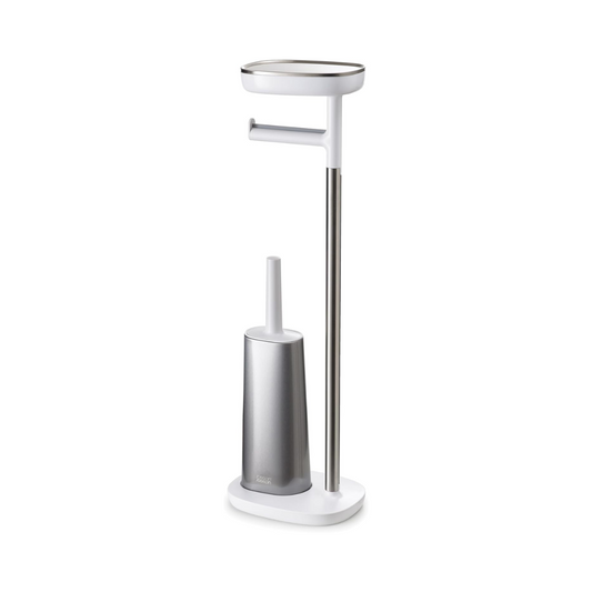 EasyStore Plus Toilet Paper Holder With Flex Steel Toilet Brush