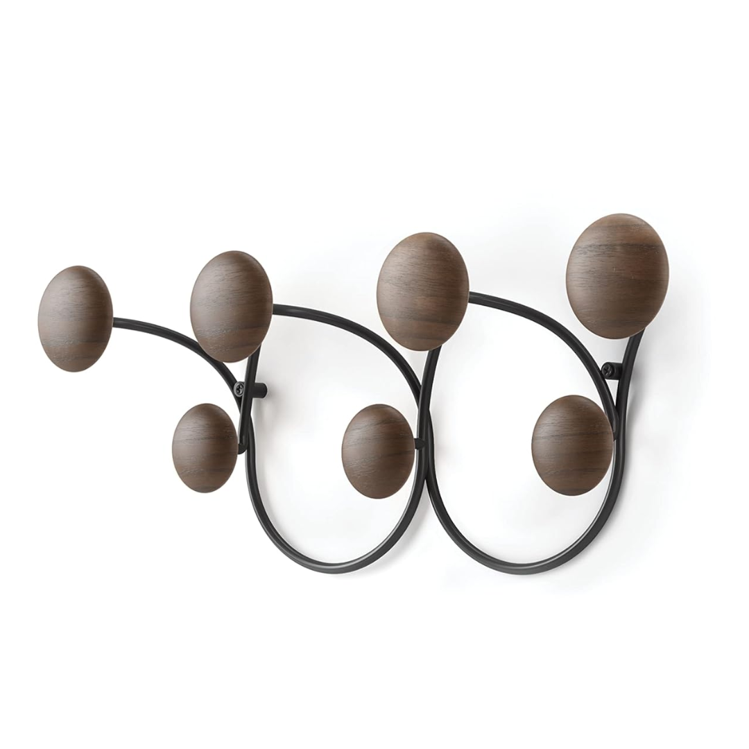 Dotsy 7 Hook - Black/Walnut