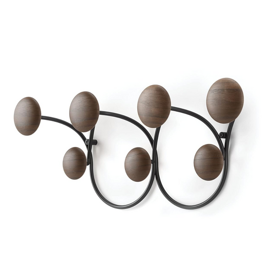 Dotsy 7 Hook - Black/Walnut