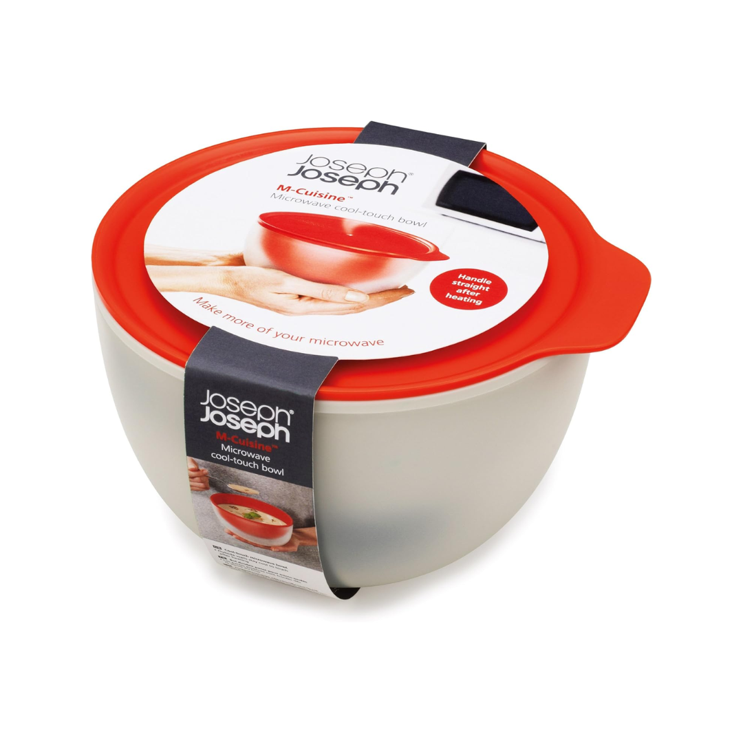M-Cuisine-Cool Touch Microwave Bowl - Stone/Orange