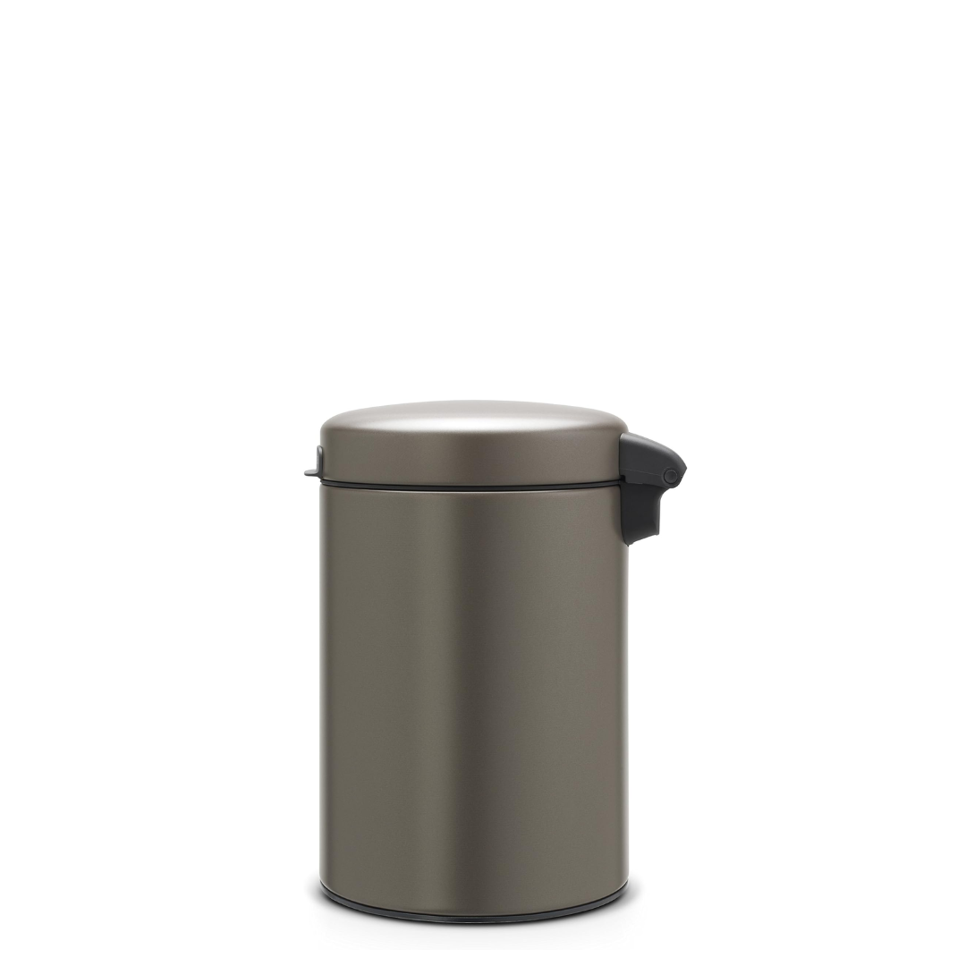NewIcon Wall Mounted Bin Silent 3 Litre - Platinum