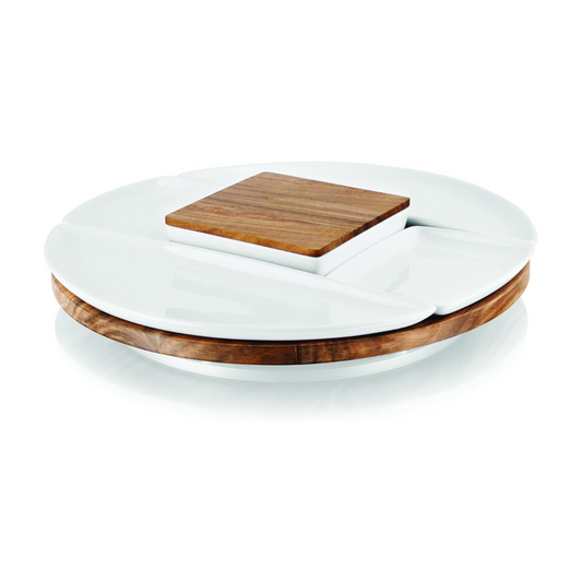 Spun Lazy Susan - White/Natural