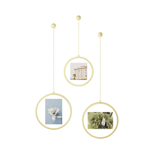 Fotochain Circular Photo Display - Matte Brass