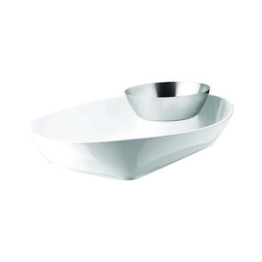 Chipster Chip&Dip Set - White/Nickel
