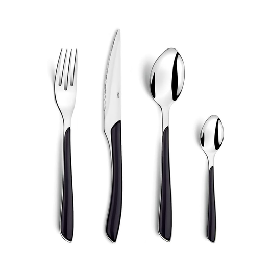 Eclat (24 Pieces Cutlery Set in Transparent Box) - Black