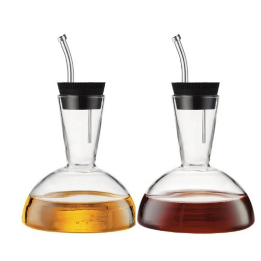 Barrique Vinegar and Oil Dispenser with Silicone/Stainless Steel Lid - Shiny