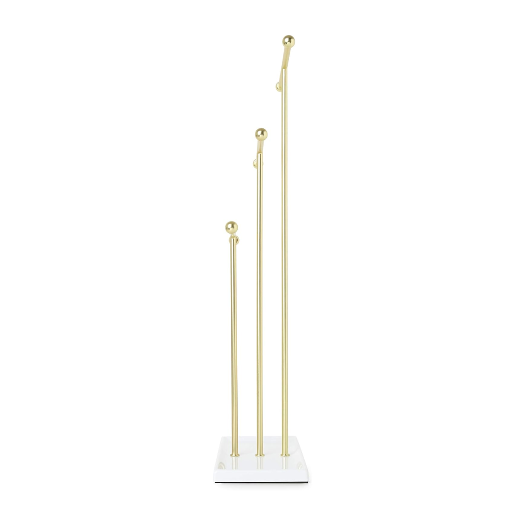 Trigem 3-Tier Jewelry Tree - White/Brass