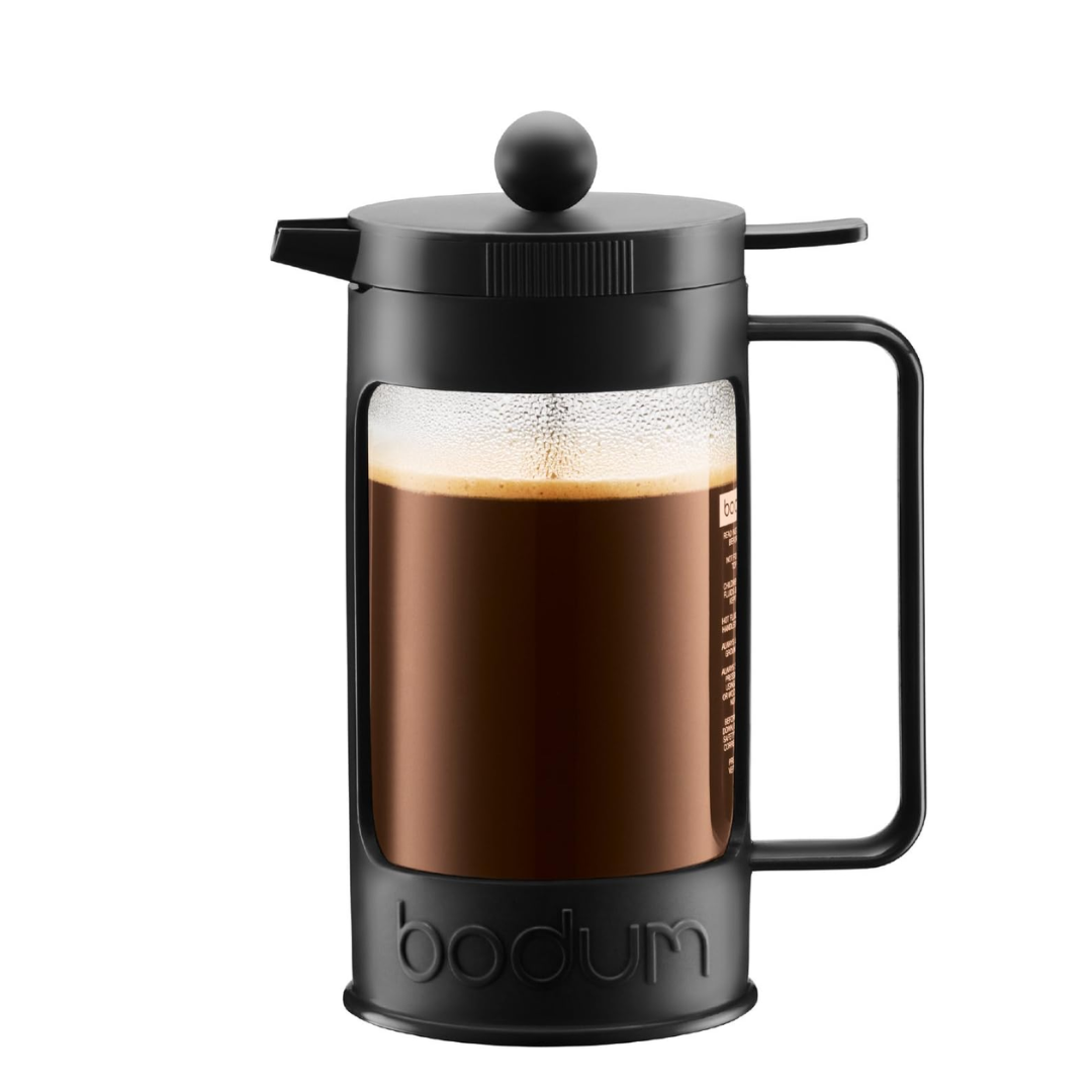 Bean French Press Coffee Maker 8Cup, 1L/34oz - Black