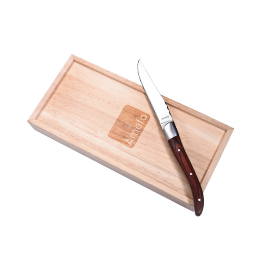 Royal Steak (4 Pieces Steak Cutlery Set in Wooden Tray) - Brown