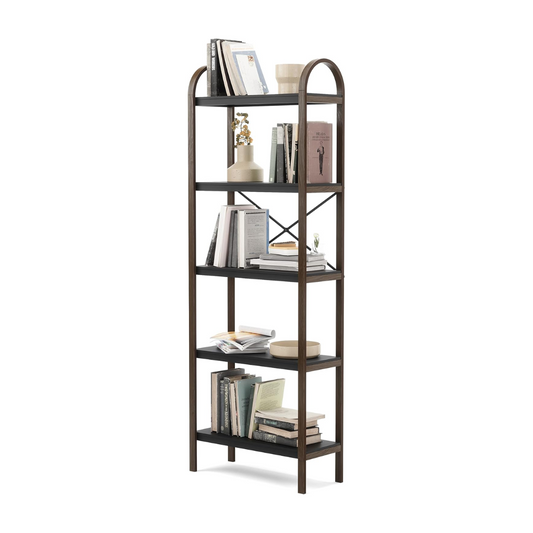Bellwood Freestand & Shelf 5 Tier - Black/Walnut