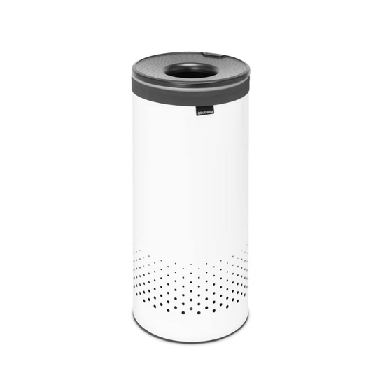 Laundry Bin 35 Litre - White/Dark Grey Plastic Lid