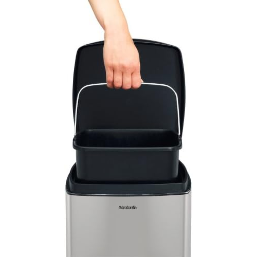 Pedal Bin Silent Rectangular 25 Litre - Brilliant Steel